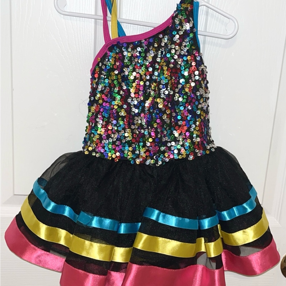 Colorful Sequin Kids Costume Dress